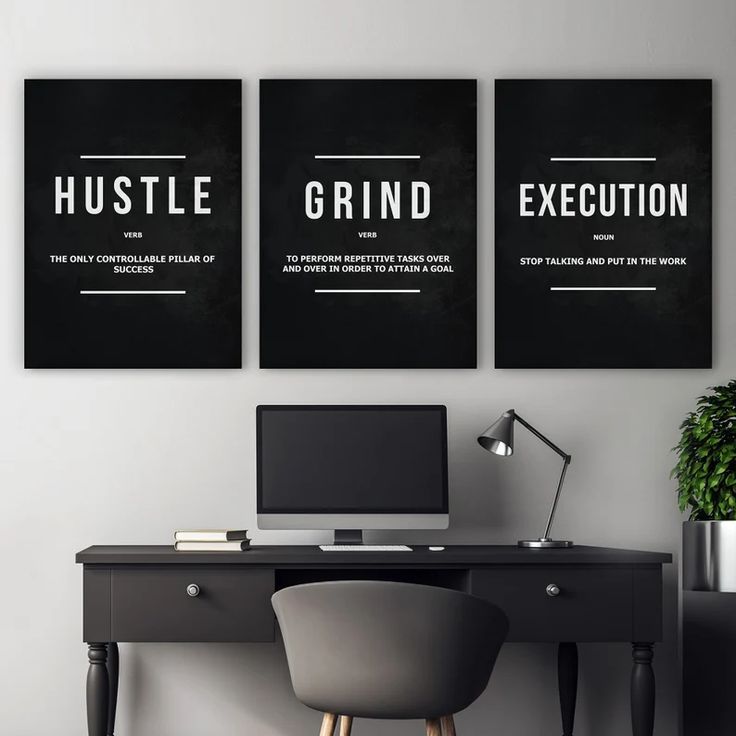 Set Of 3 Motivational Wooden Canvas Frames For Wall Decore / Sticky Phototiles Frames