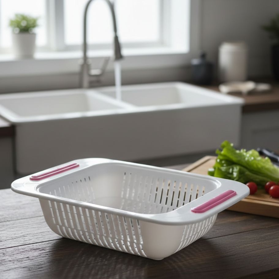 Sink Colander Strainer Basket | Vegetables, Fruits, Pasta & Drying Rack | Durable Kitchen Tool buy online in Pakistan