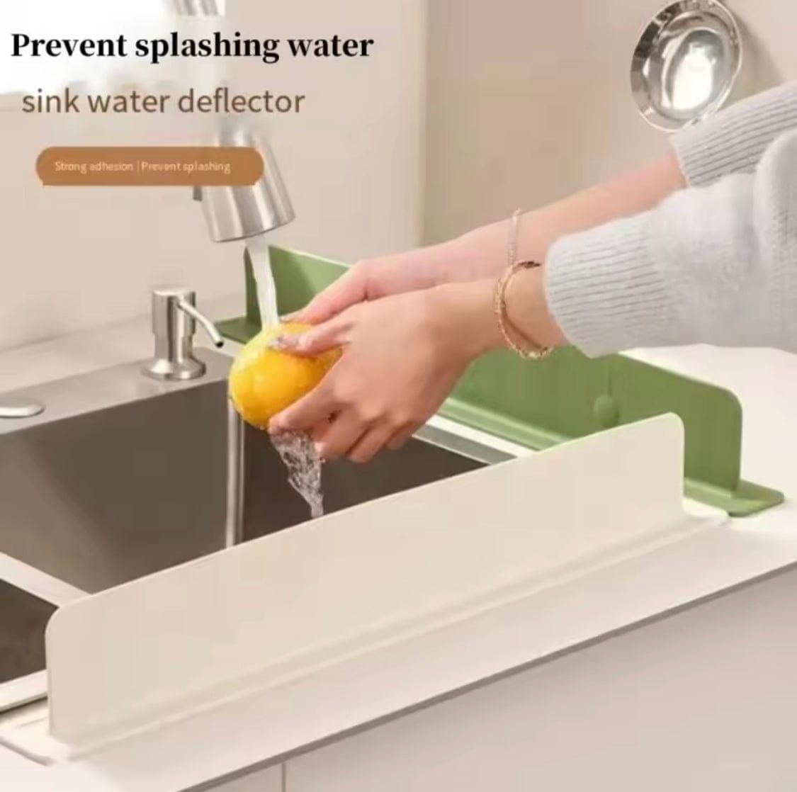 Silicone Sink Splash Guard With Suction – Flexible Water Splash Stopper for Kitchen & Bathroom Faucets, Countertops & Cleaning Protection (Random Color) thumbnail 3