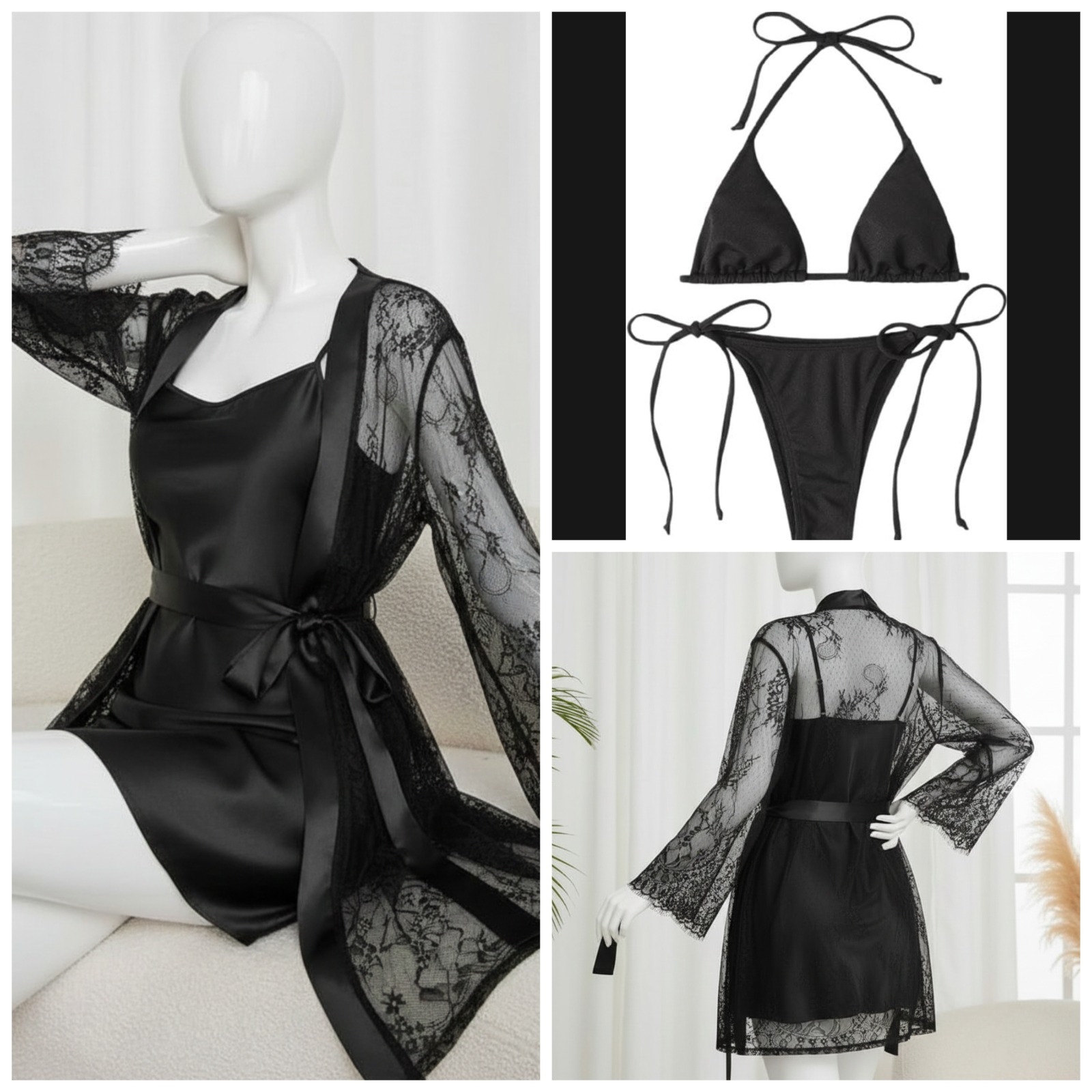 4 Piece Women’s Transparent Net Gown Set - Buy Online in Pakistan at Zenbu Store (Image 4)