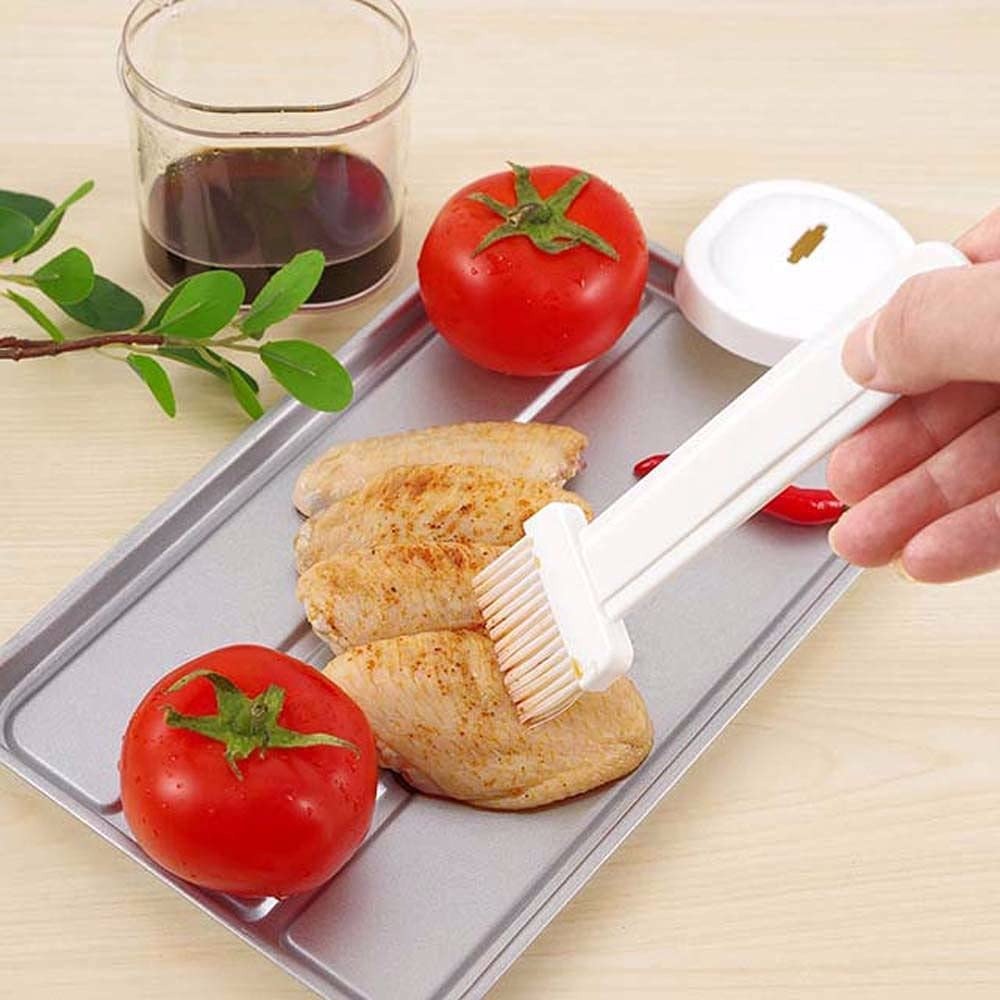 Plastic Oil Bottle Seasoning Dispenser with Silicone Rubber Bristle Brush for BBQ, Oil Brush Bottle Set Oil Storage Container for Kitchen (random color ) buy online in Pakistan
