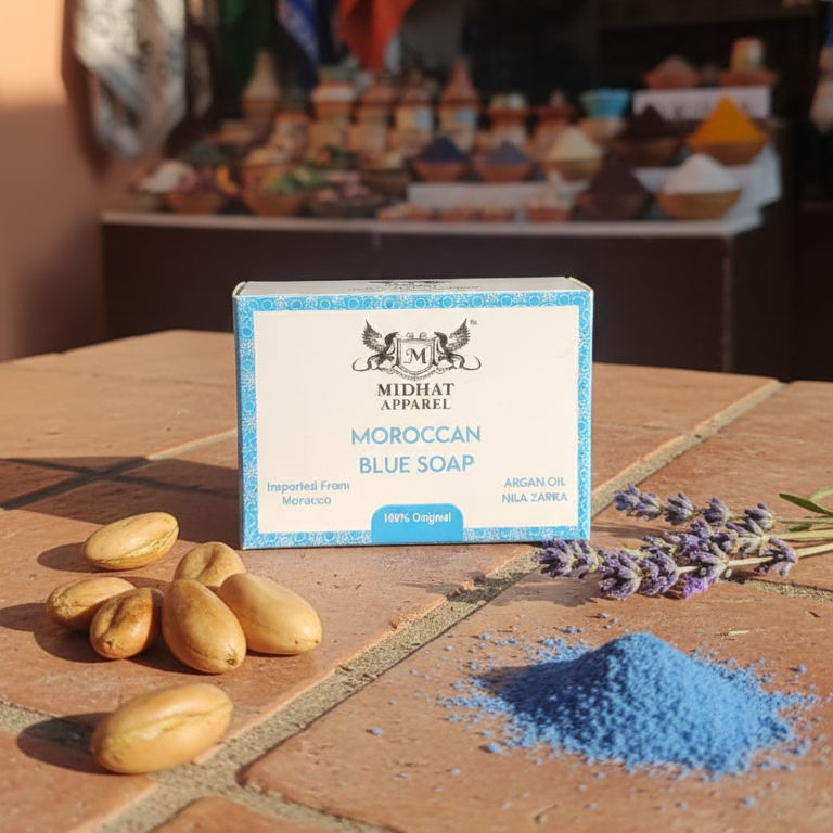Midhat Apparel Moroccan Blue Soap For Premium Personal Care - 100Gram buy online in Pakistan