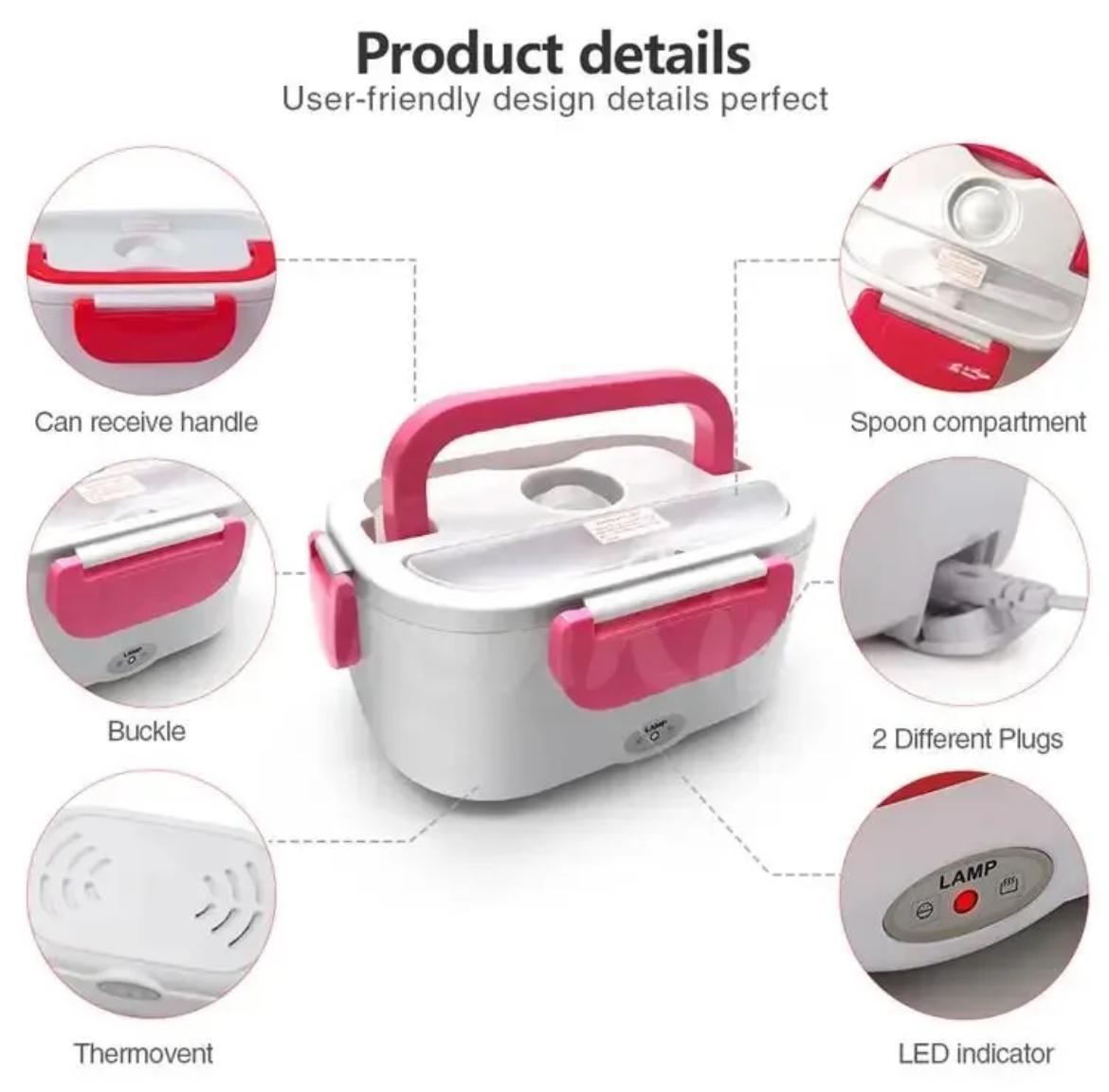 Multi-Functional Stainless Steel Electric Lunch Box – Portable Food Heater with Removable Container (Random Color) view 5