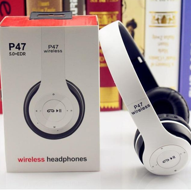 Long Listening Battery Fast Charging Wireless Bluetooth 5.1 Headphones With SD Card Function – P47 Model | Random Color view 5