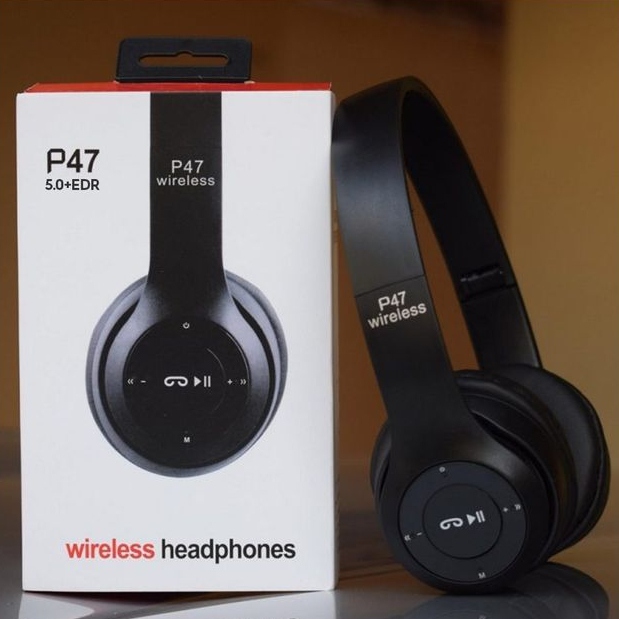 Long Listening Battery Fast Charging Wireless Bluetooth 5.1 Headphones With SD Card Function – P47 Model | Random Color view 2