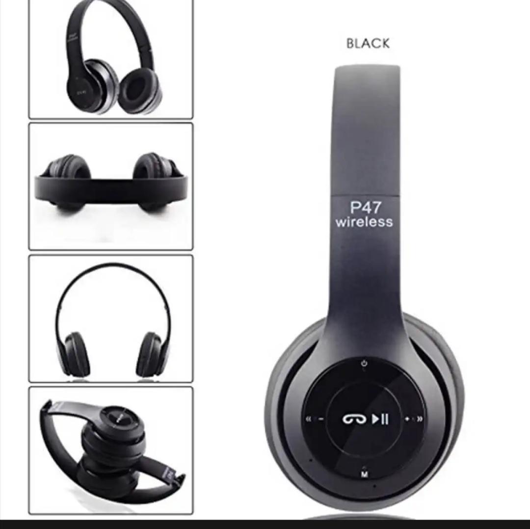 Long Listening Battery Fast Charging Wireless Bluetooth 5.1 Headphones With SD Card Function – P47 Model | Random Color view 3