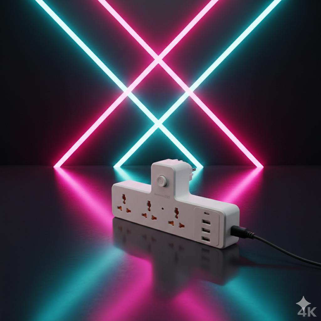 ProfessionProfessional Premium Portable Power Strip 3 Sockets + 3 USB + 1 Type-C Port From International Brand Speed-Xal Premium Portable Power Strip 3socket+3usb+1type-c Port from International Brand: Speed-x view 2