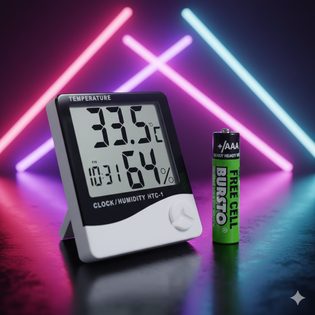Professional LCD Indoor Temperature & Humidity Monitor – Large Display, Accurate Readings + Free Battery. buy online in Pakistan