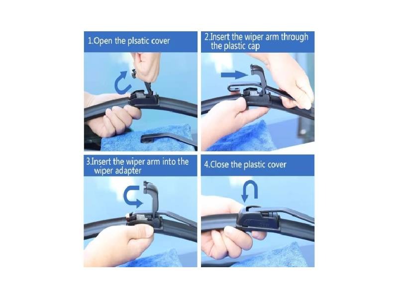 Tri-Stage Windshield Wiper Pair Blades for All Brand Cars, Honda City, Honda Civic, Toyota Corolla, Suzuki Swift, Suzuki Cultus, Suzuki Alto, All models view 4