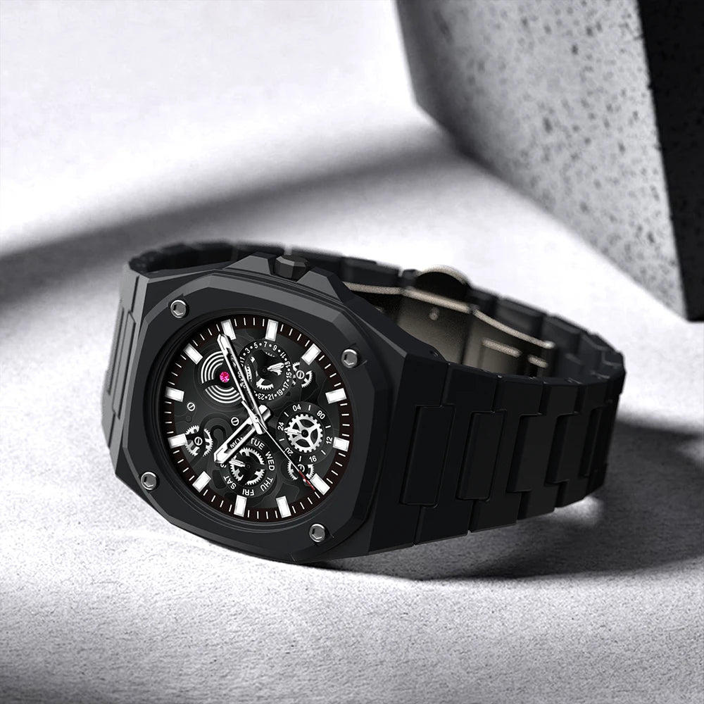 Premium Black Stainless Steel Waterproof Men’s Watch – Luxury Multi-Dial Design (With Box) thumbnail 3