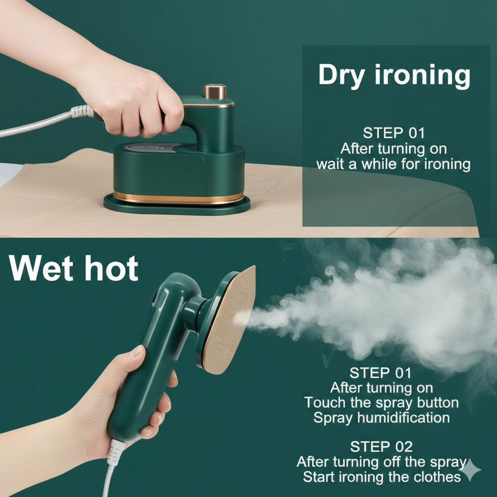 Professional Steam Iron for Clothes, Portable Mini Iron Machine, Steam Irons for Ironing Clothes, Steamer Iron for Clothes Handheld, Mini Handheld Iron thumbnail 5