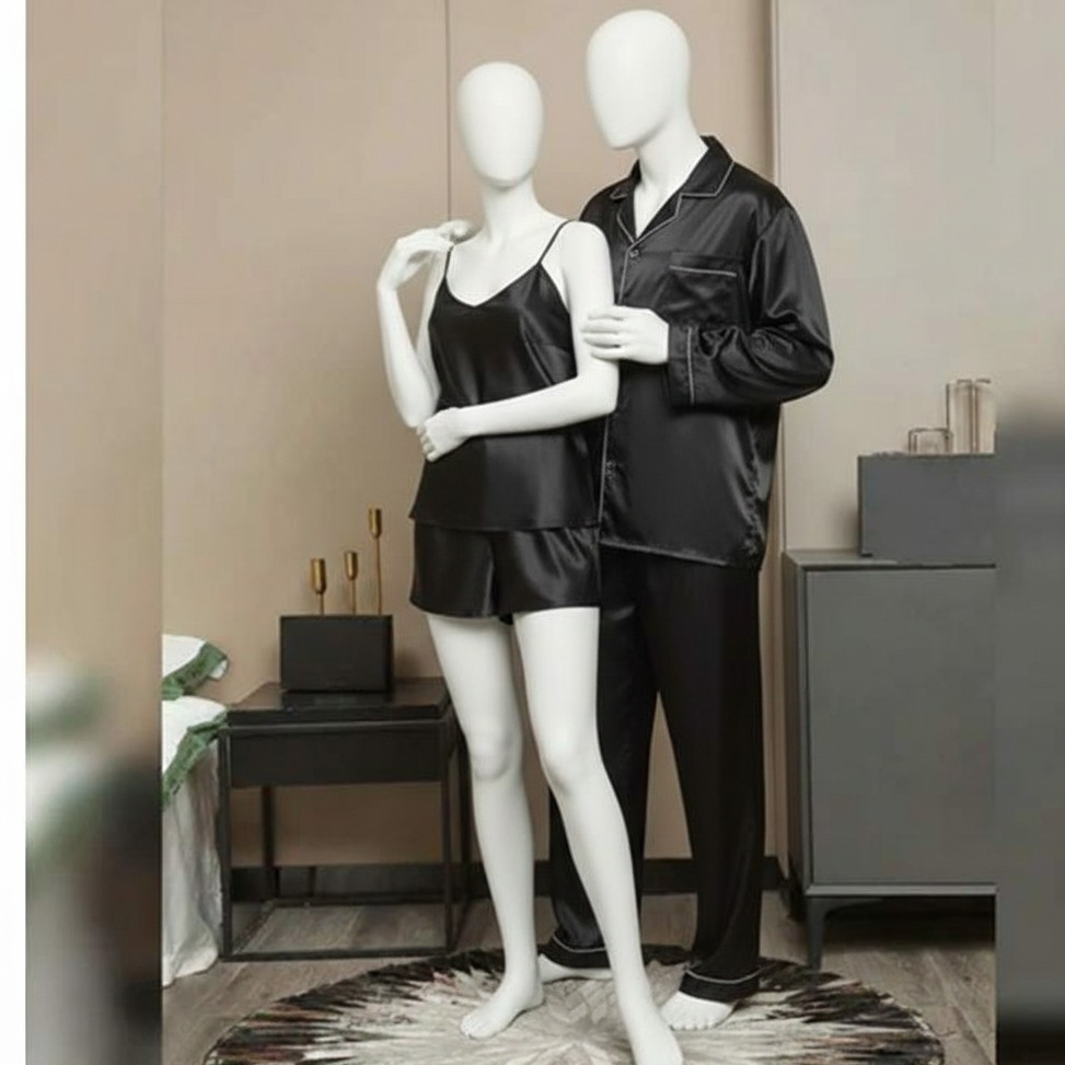Premium Satin Silk Couple Night Suit Pajama / Short Set - Buy Online in Pakistan at Zenbu Store