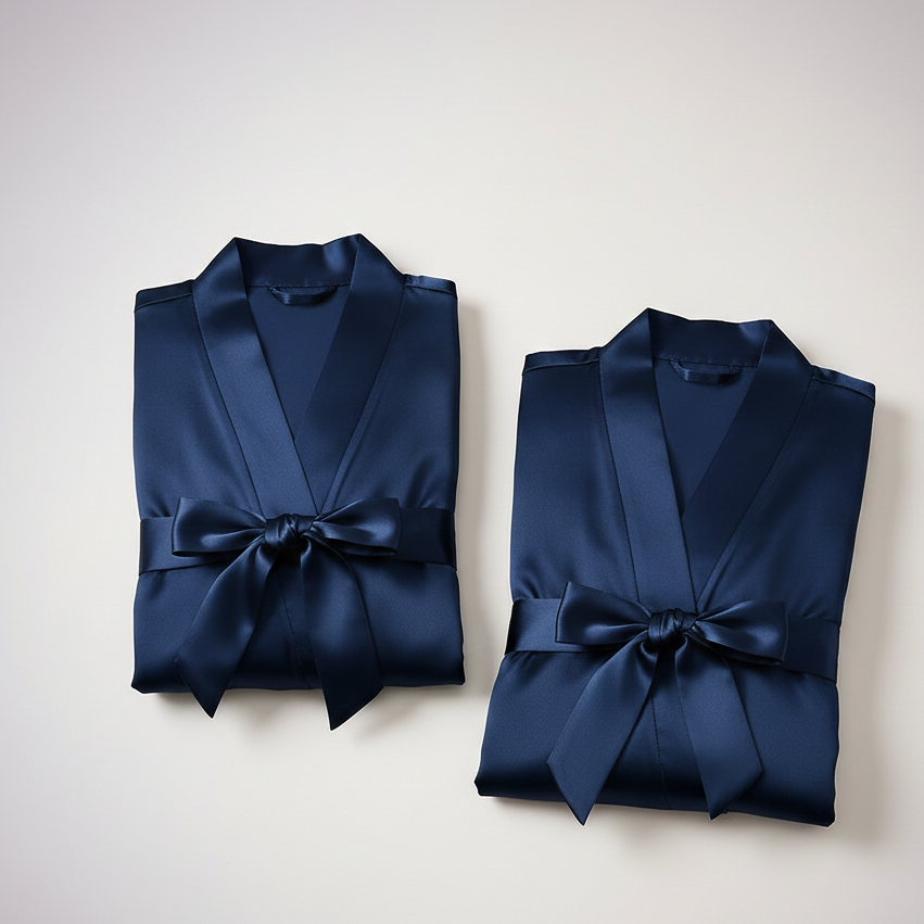 Elegant Silk Couple Gown / Robe Set - Buy Online in Pakistan at Zenbu Store (Image 7)