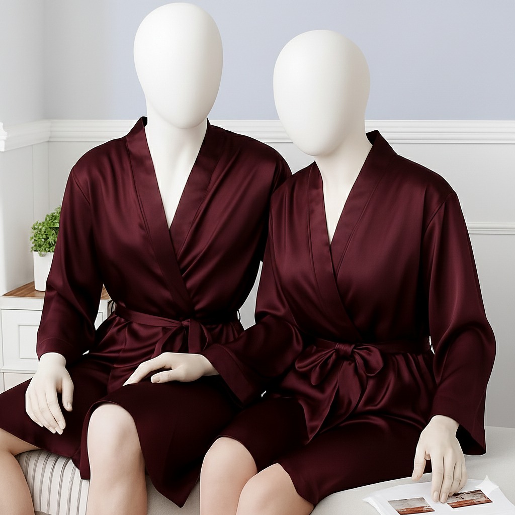 Elegant Silk Couple Gown / Robe Set - Buy Online in Pakistan at Zenbu Store