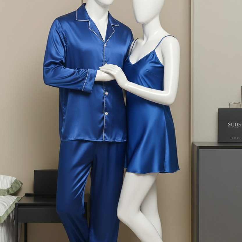 Premium Nighty Suit Satin Silk Couple Pajama Set - Buy Online in Pakistan at Zenbu Store