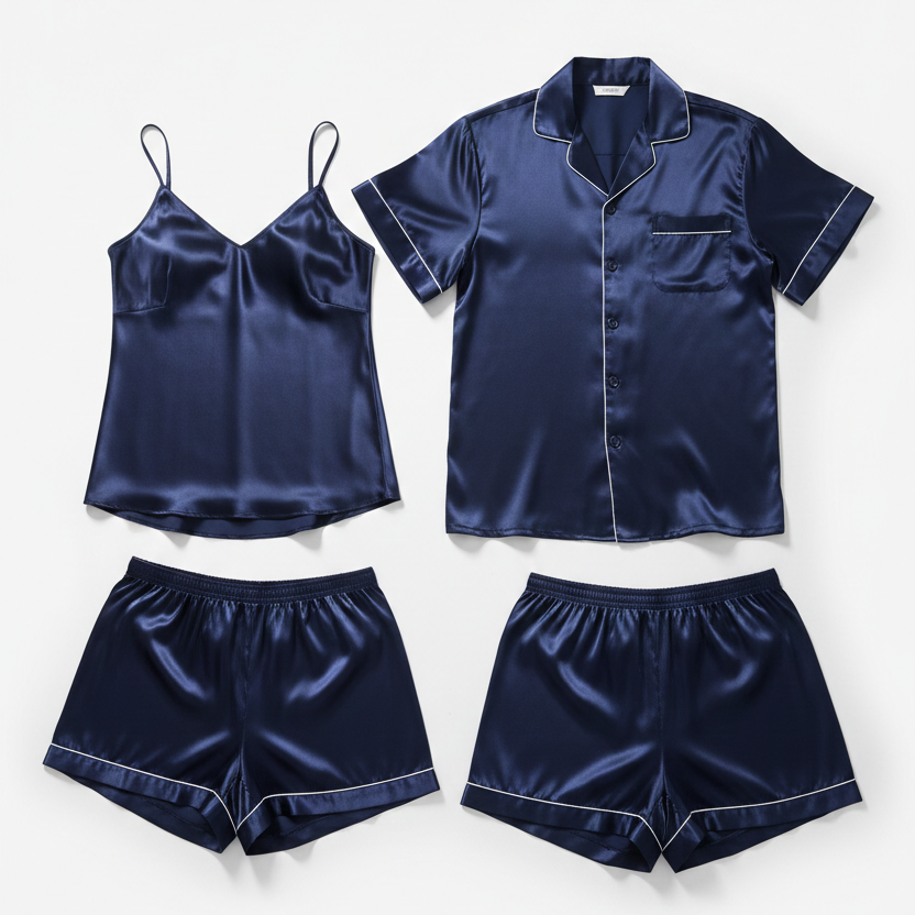Couple Night Dress / Night Suit / Silk Sleepwear Set - Buy Online in Pakistan at Zenbu Store (Image 7)