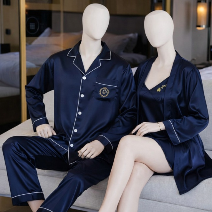 Couple Night Dress Silk Sleepwear Set - Buy Online in Pakistan at Zenbu Store