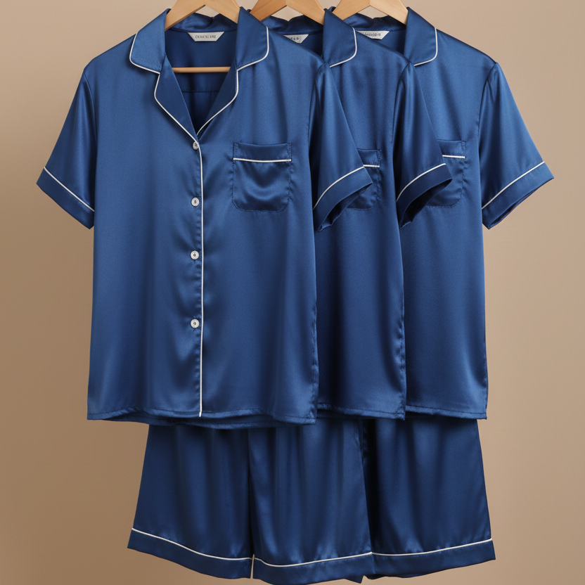 Couple Night Dress Silk Pajama Set - Buy Online in Pakistan at Zenbu Store (Image 7)