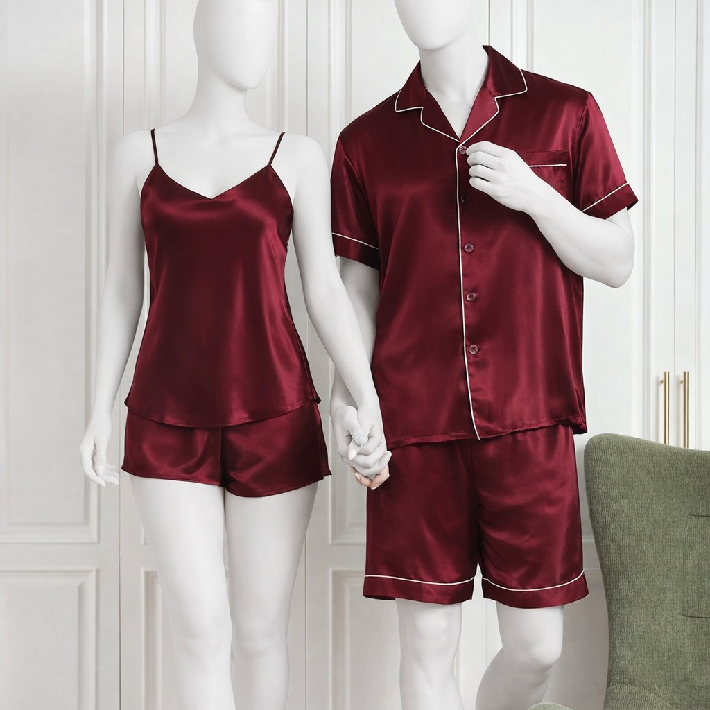 Couple Night Dress / Night Suit / Silk Sleepwear Set - Buy Online in Pakistan at Zenbu Store