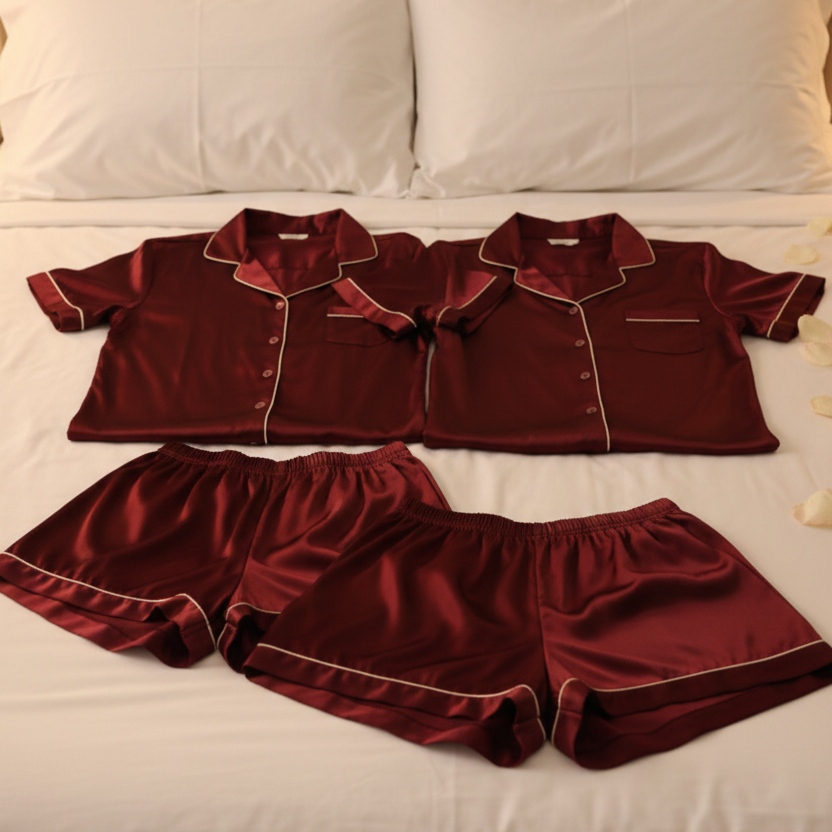 Couple Night Dress Silk Pajama Set - Buy Online in Pakistan at Zenbu Store (Image 8)