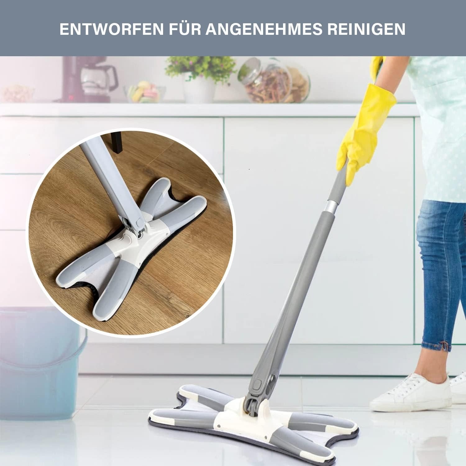 XMOP Floor Mop | Advanced Cleaning Technology | Easy Floor Wiping | Microfiber Head | Durable & Portable | With 1 Cloth buy online in Pakistan