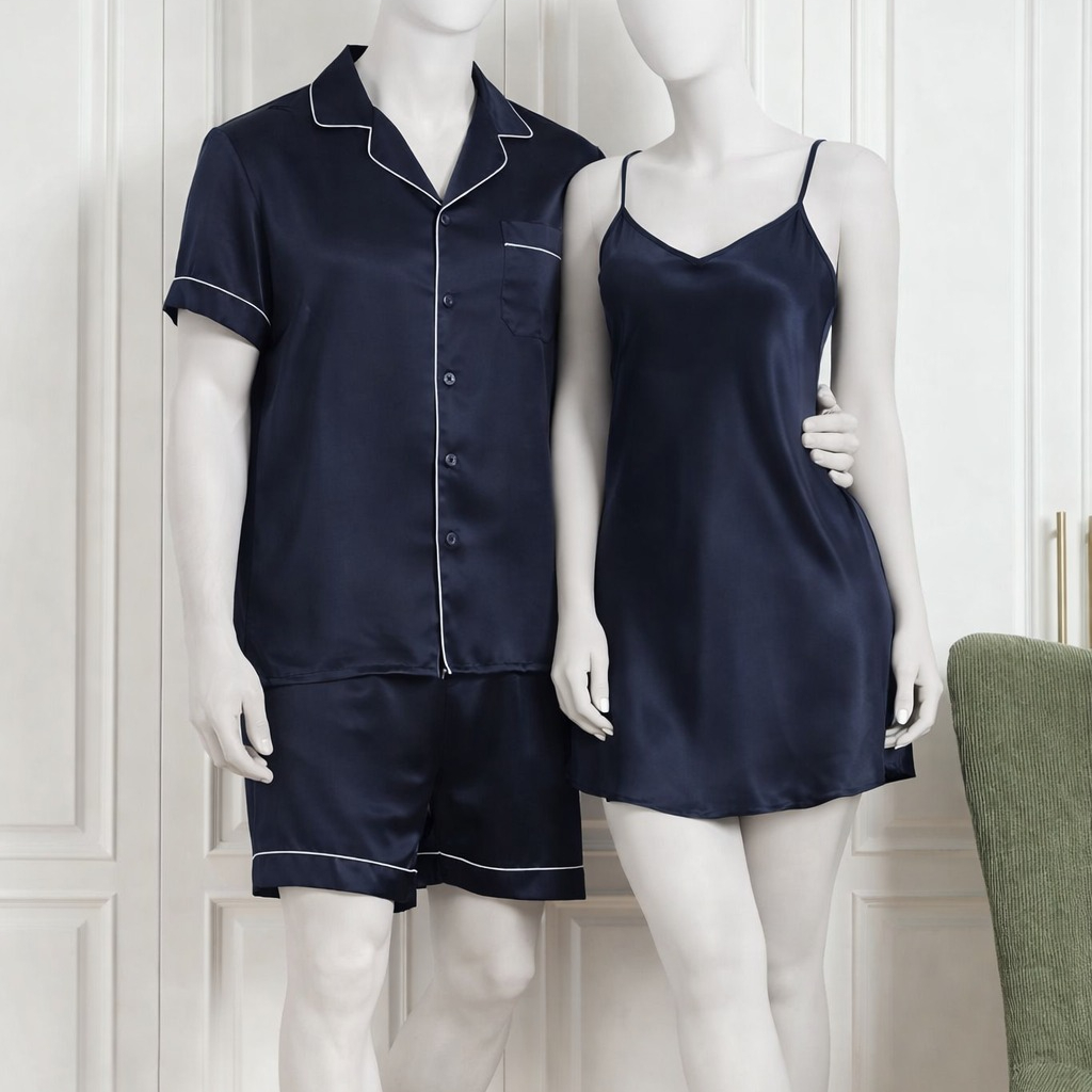 Couple Silk Night Suit / Sleepwear Set - Buy Online in Pakistan at Zenbu Store