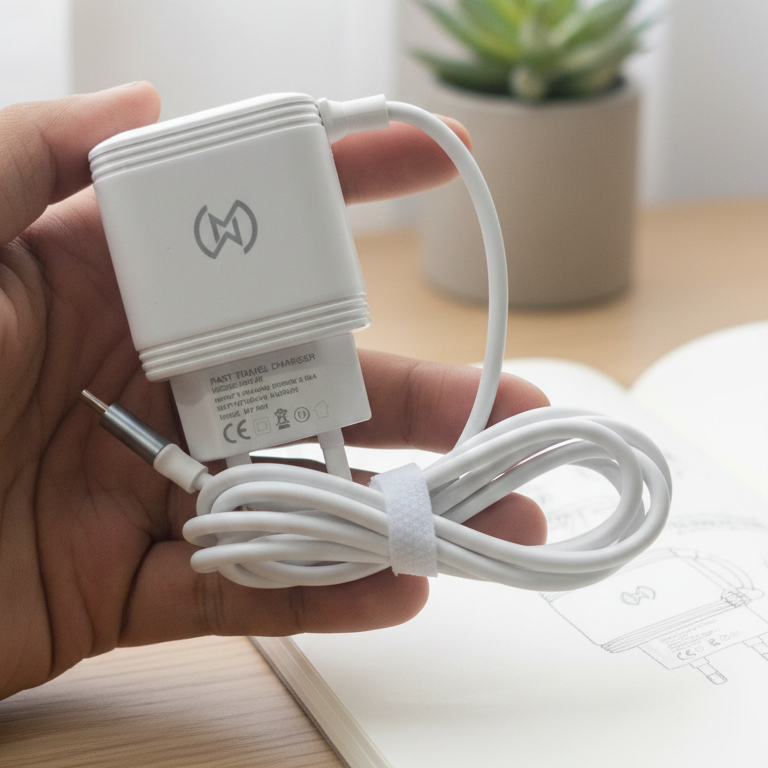 WM 27 3.1A Fast Micro USB Charger with Dual USB Ports – Cable & Adapter by WM buy online in Pakistan