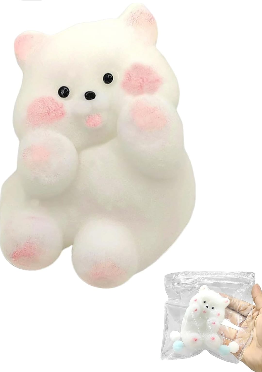 Squishy Stress Relief Funny Novelty Cute Animals Stress Relieving Fidget for Boys Girls Birthday Party Gifts Anxiety&Relaxation for Kids Teenage (White) buy online in Pakistan