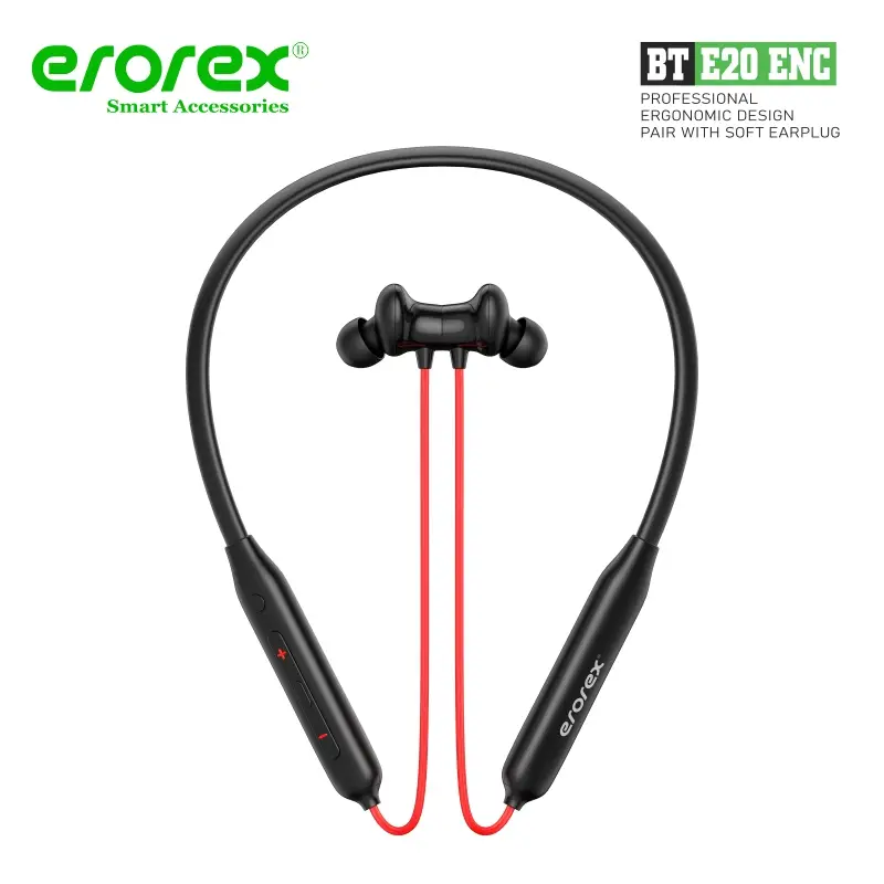 EroreX BT E20 ENC Wireless Neckband Earphones – Noise Cancellation, Bluetooth 5.3, Magnetic Design & Long Battery Life buy online in Pakistan