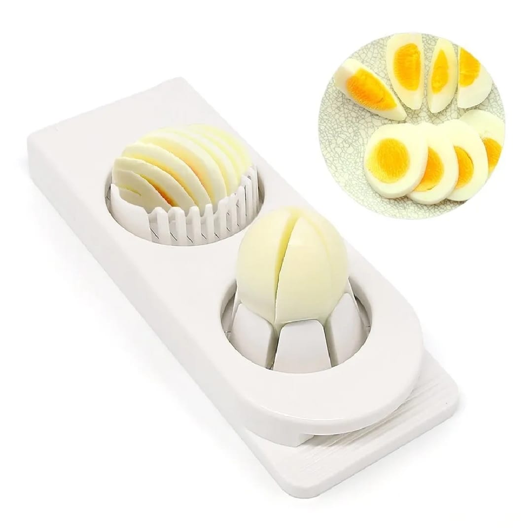 2-in-1 Egg Cutter & Slicer – Boiled Egg Slicing Machine with Stainless Steel Cutting Wires, Kitchen Cooking Tool | Rando...