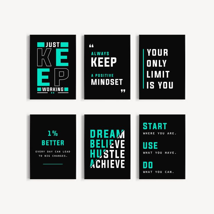 6 Pcs Motivational Wall Decor Cardboard Phototiles – Inspirational Quote Posters with Back Double Tape buy online in Pakistan