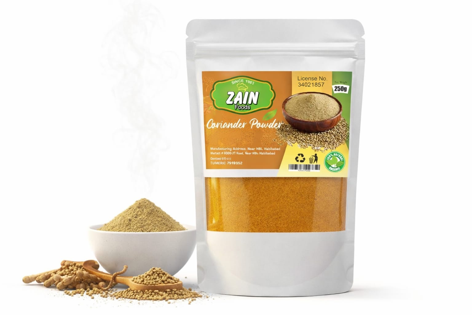 Coriander powder/dhaniya powder 99% organic and natural 100 gram buy online in Pakistan