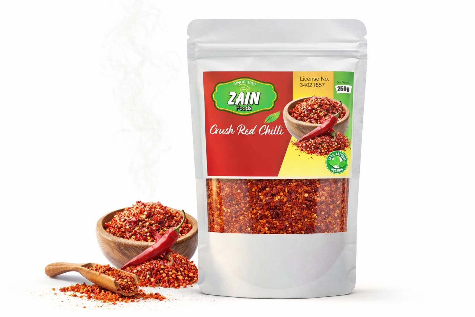 Red chili flakes, 100% natural and organic also known as crushed red pepper 250 G buy online in Pakistan