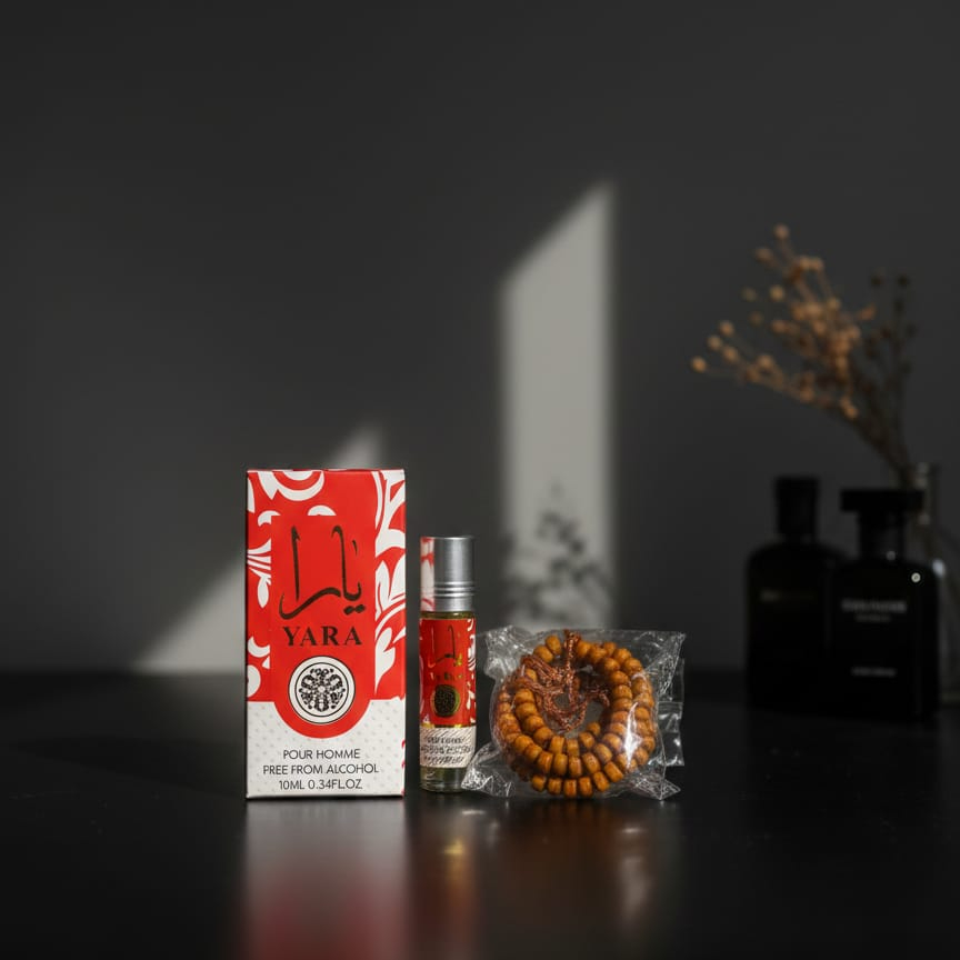 Yara Attar with Tasbeeh Gift – Alcohol-Free Fragrance 8ml, view 3