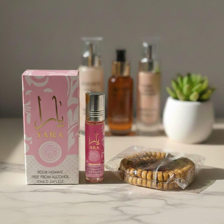Yara Attar with Tasbeeh Gift – Alcohol-Free Fragrance 8ml,