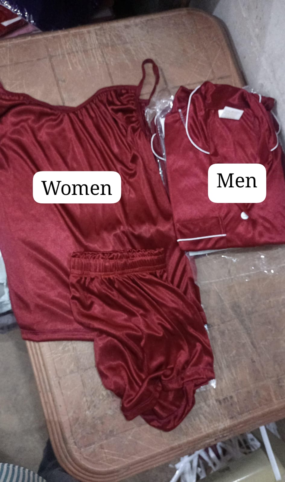 Couple Night Dress / Night Suit / Silk Sleepwear Set - Buy Online in Pakistan at Zenbu Store (Image 9)