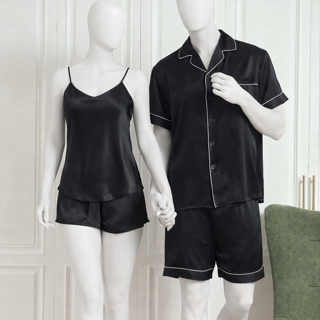Couple Night Dress / Night Suit / Silk Sleepwear Set - Buy Online in Pakistan at Zenbu Store (Image 10)