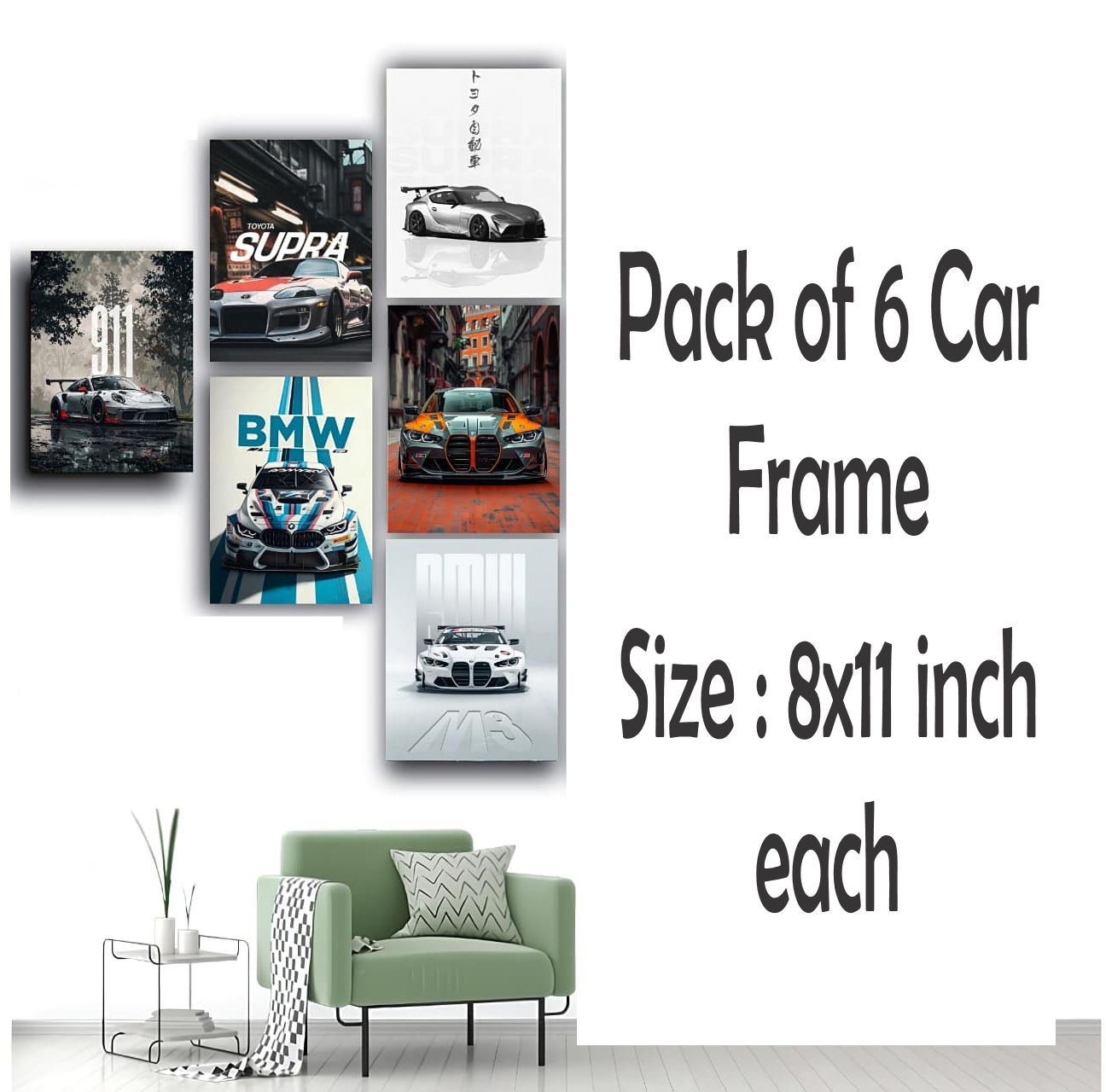 6 pcs Most Unique Combo Car Walmate set for Home Decoration. Wall Decoration for Home buy online in Pakistan