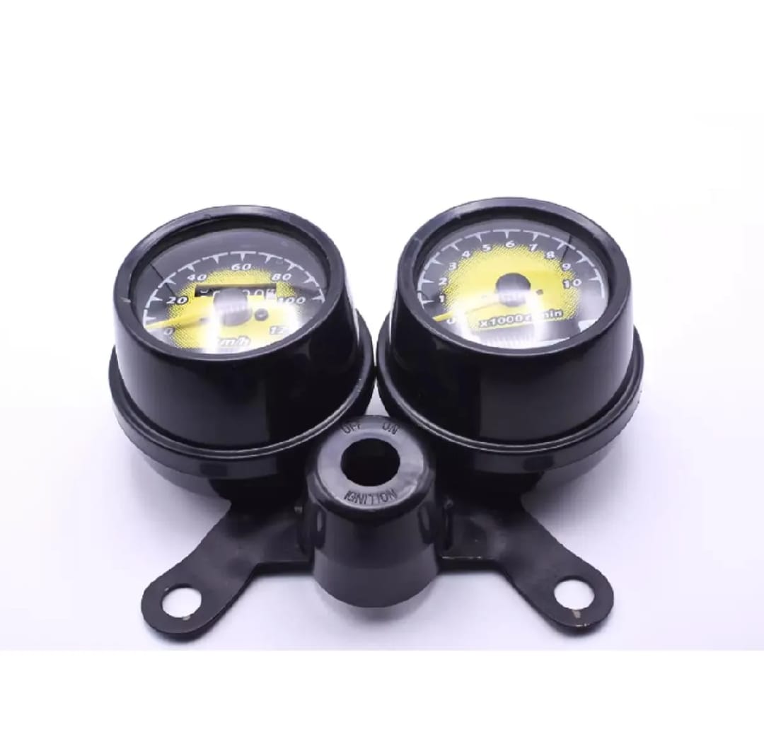 Double Round Fancy Meter Speedometer RPM for Honda 125 Motorcycle – Dual Analog Speed & RPM Gauge (Without Switch) buy online in Pakistan