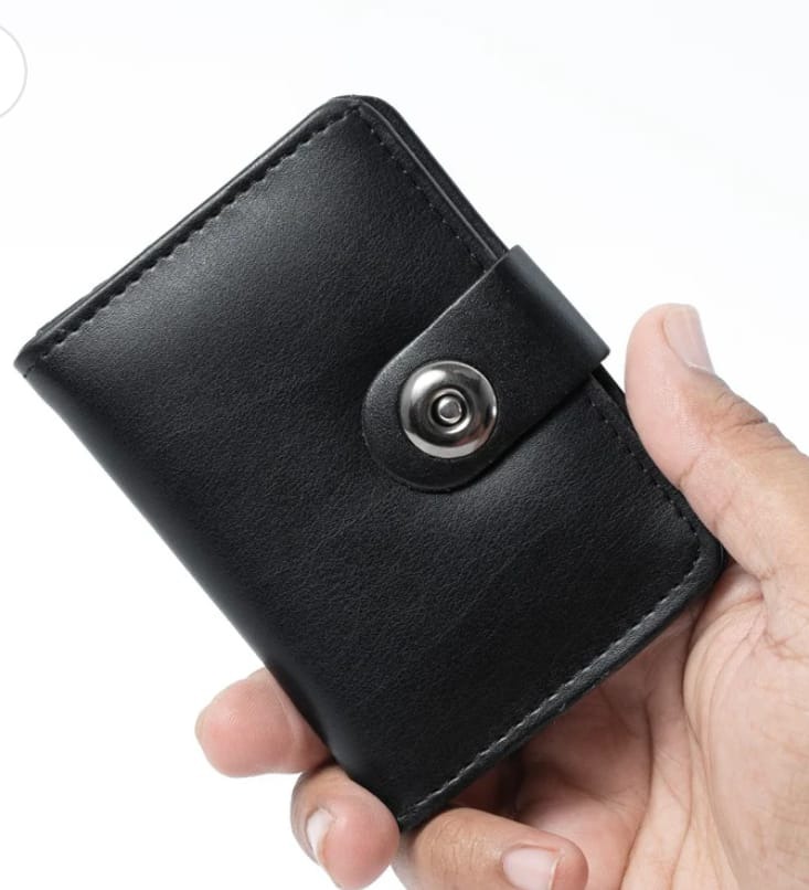 Leather Wallet for Men & Boys | Slim Bifold Design | 5 Card Holders + 1 Main Compartment | Magnetic Button Closure