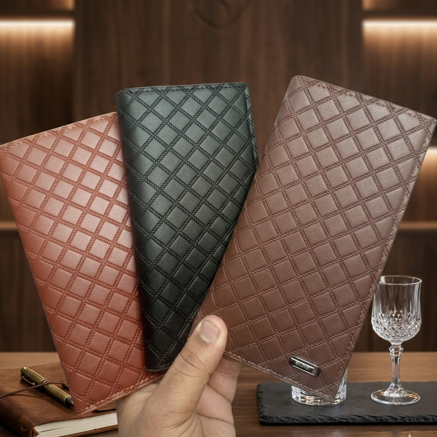 Men’s Quilted Leather Bifold Wallet | Slim & Stylish | Multiple Card Slots | Durable Everyday Accessory