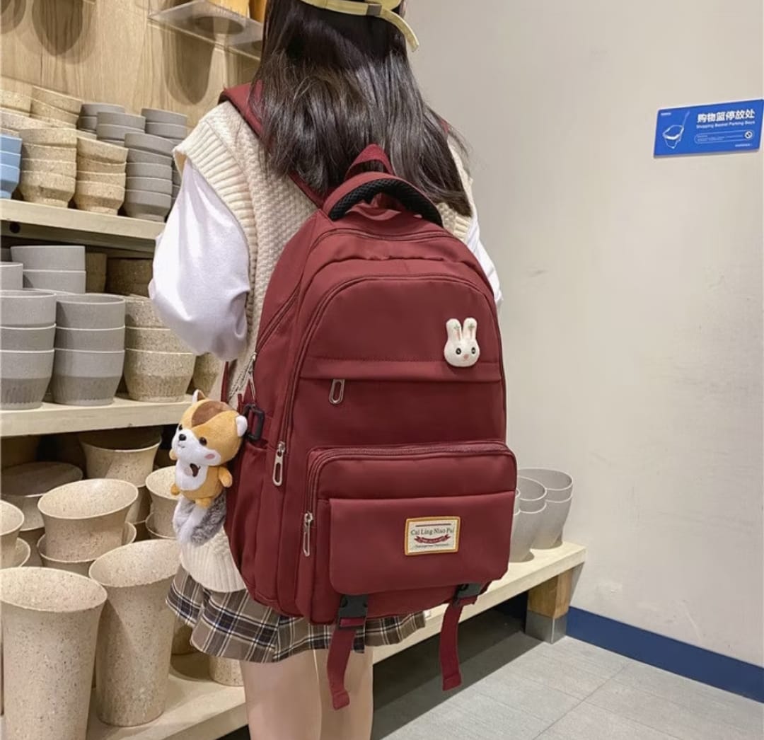 Korean Style School & College Backpack | 48cm x 28cm | Trendy & Spacious | Durable Daypack for Students