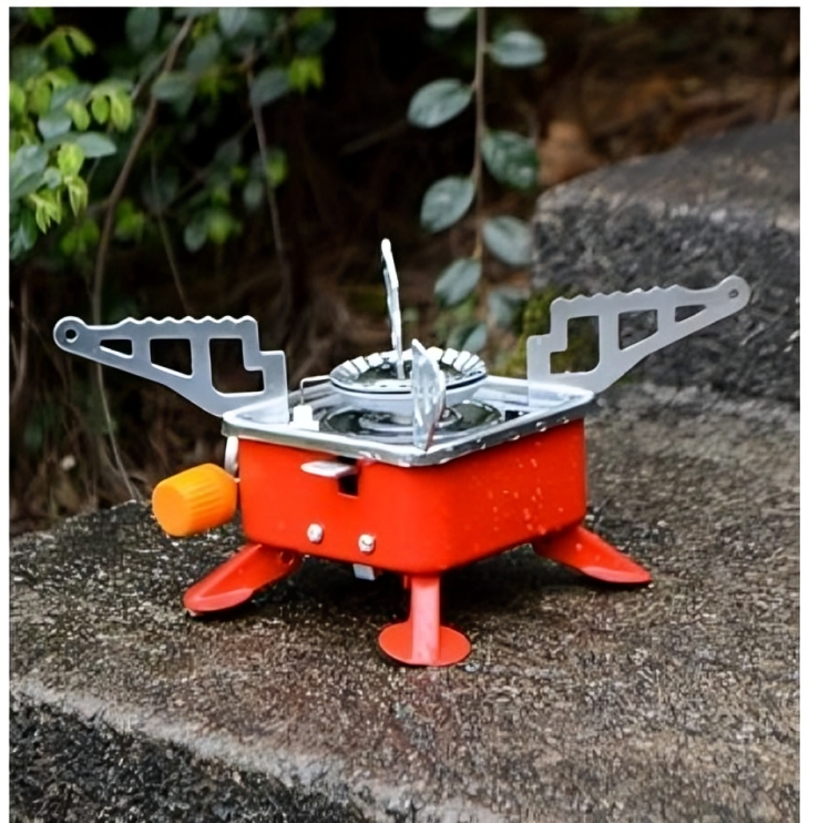 Mini Portable Square Stove for Backpacking Hiking Windproof Burner Camping Stove Foldable Stove for Outdoor picnic (without gas bottle) buy online in Pakistan