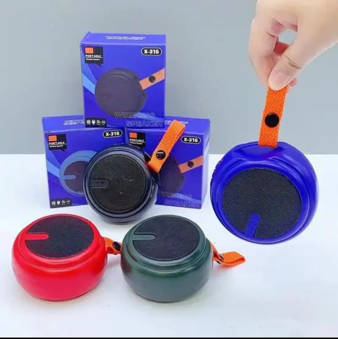 X-316 Mini Bluetooth Speaker – Multi-Function Portable Wireless Outdoor Speaker with USB, TF Card & FM Radio (Random Color) buy online in Pakistan