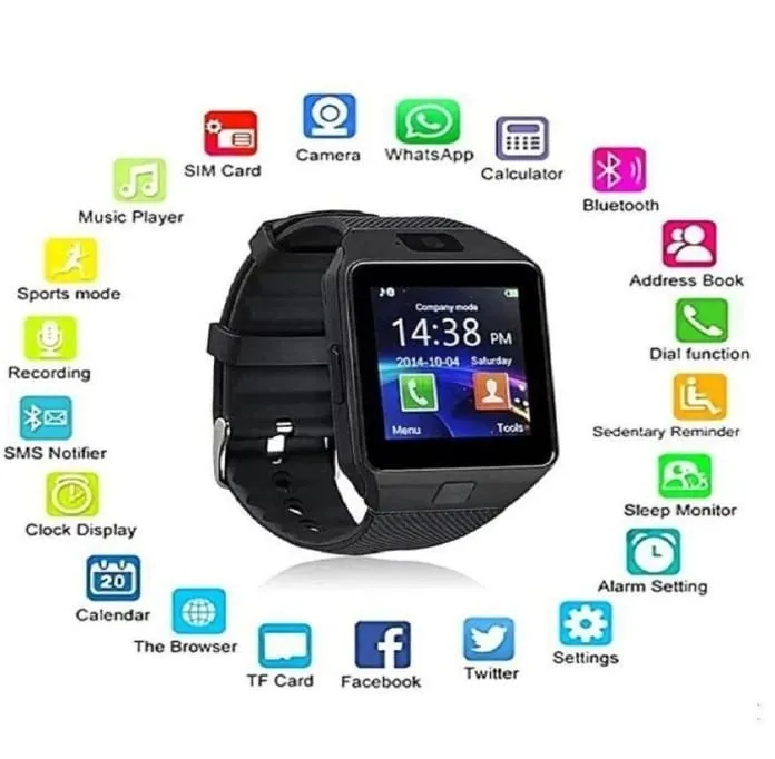 DZ09 Smart Watch 1.99" Bluetooth Calling Smartwatch – Heart Rate & Sleep Monitoring, IP67 Waterproof, Wireless Charging Smart Watch for Men & Women | PTA APPROVED (Black) thumbnail 4