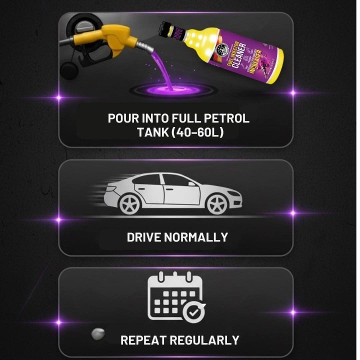 Fuel Injector Cleaner | Engine Performance & Efficiency Booster | THREE GUYS | GERMAN ENGINEERED | Petrol Saver - 473ml thumbnail 5