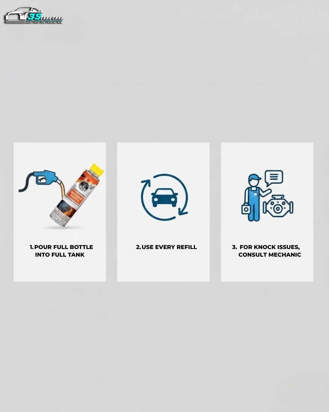 THREE GUYS Octane Booster – Fuel Additive for Petrol Engines (320ml) Boosts Octane +4 | Improves Engine Performance | German Technology view 5