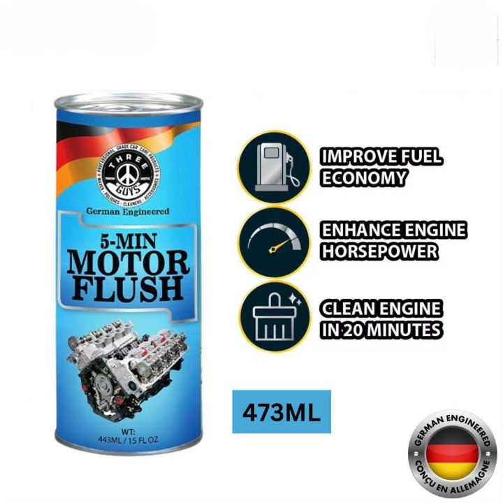 THREE GUYS 5-Min Motor Flush (German Engineered) – Engine Cleaner for Oil Change & Sludge Removal - 443ML thumbnail 4