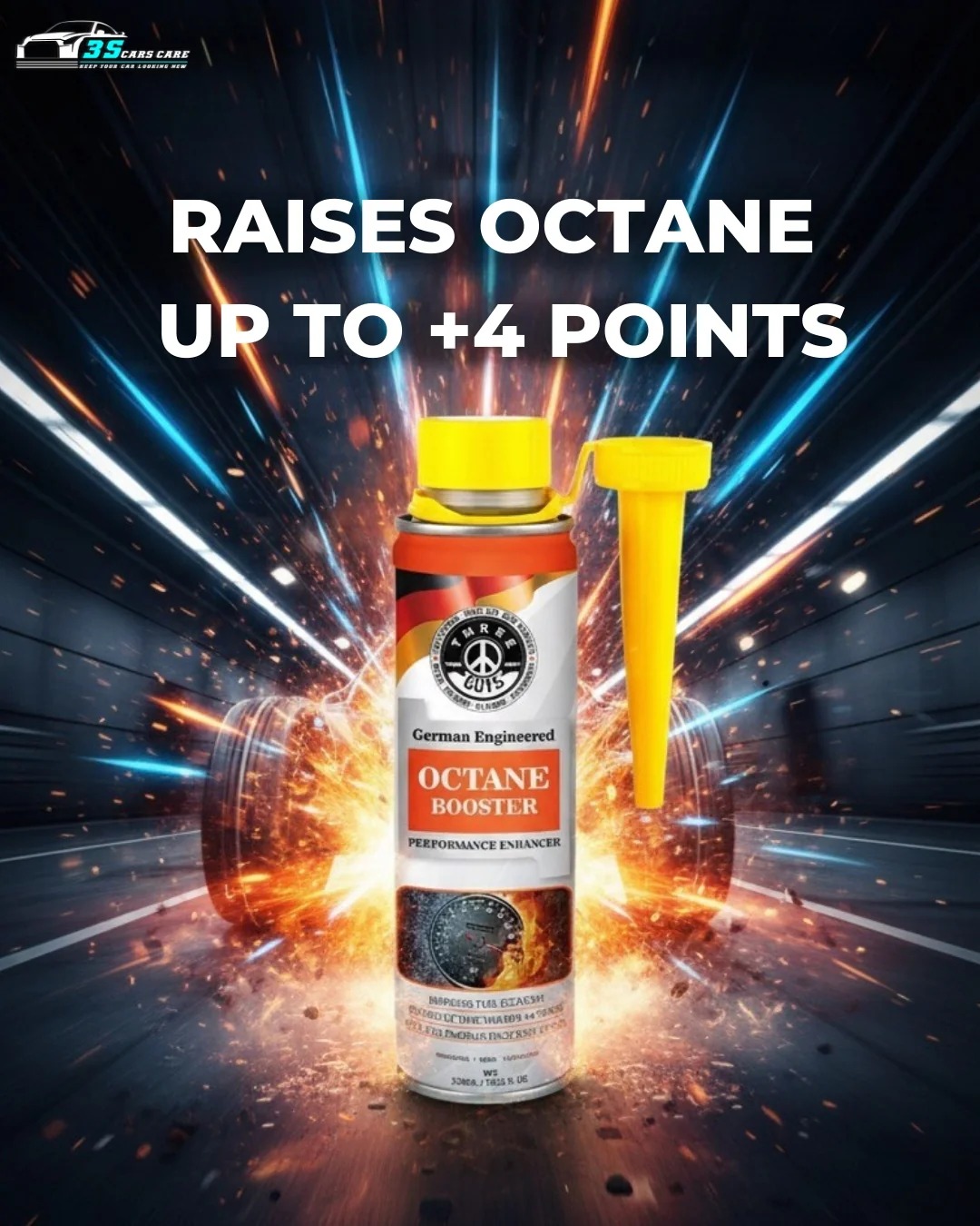 THREE GUYS Octane Booster – Fuel Additive for Petrol Engines (320ml) Boosts Octane +4 | Improves Engine Performance | German Technology view 2