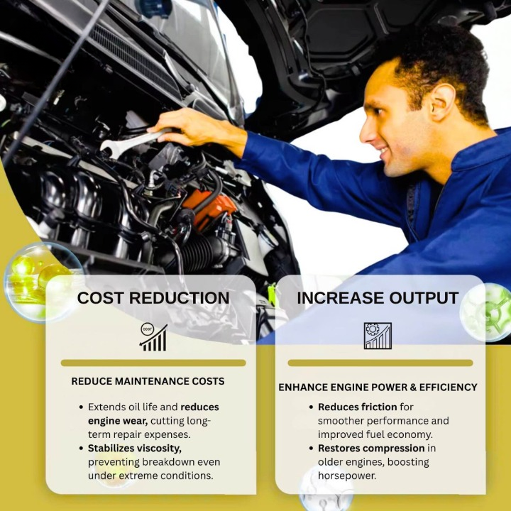 THREE GUYS Oil Treatment Engine Maintenance – Oil Additive for Engine Protection & Performance Boost - 443ML thumbnail 5